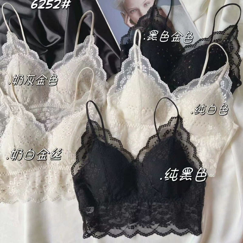 Кружевной sexy дышащий беспроводной бюстгальтер, лямки, нижнее белье, красивая спина, цветочный принт