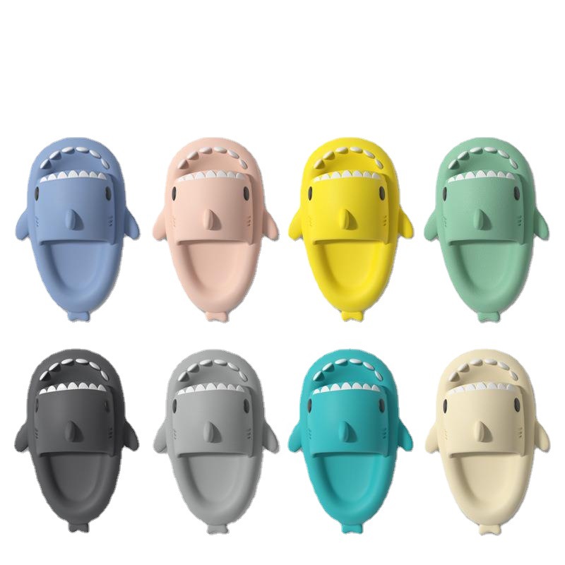 Transfronteriza de segunda generación de fondo engrosado tiburón pareja zapatillas de mujer Zapatillas slip-on interior y al aire libre divertido hogar sandalias de dibujos animados