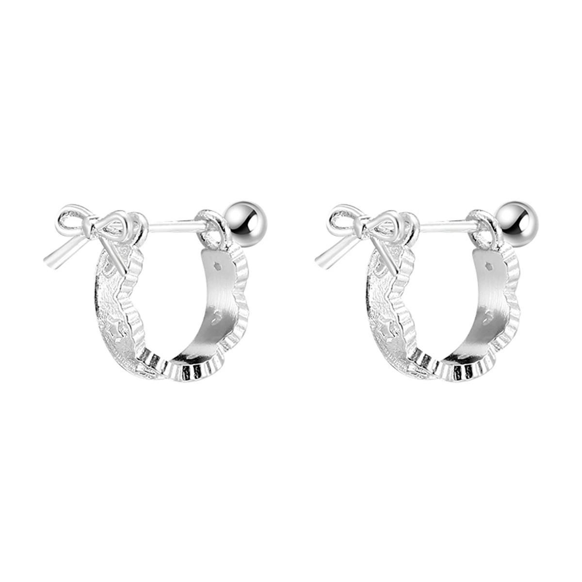 Серьги с бантом, универсальная модная серебристая застежка, в стиле Chanel, лёгкая роскошь, высококачественный стиль, простой и элегантный дизайн
