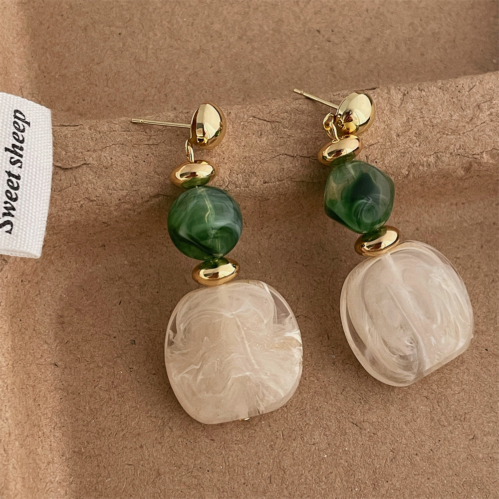 12g Weight 925 Sterling Silver Ear Needle Material Drop Earrings Classification 1 Pair Quantity Date Occasion Alloy, Resin Material Geometric, Water Droplets Pattern All Seasons Season Women's Gender Plating Design Modern Style, Simple Style Style 1 Pair Modern Style Simple Style Geometric Water Droplets Plating Alloy Resin Drop Earrings 8