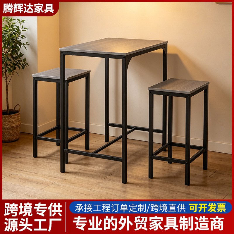 Cross-Border Dining Table and Chair Set, Entryway Bar Table and Chair Combination, Black Island Display Table, Modern Minimalist Foreign Trade Customization Cross-Border Dining Table and Chair Set, Entryway Bar Table and Chair Combination, Black Island Display Table, Modern Minimalist Foreign Trade Customization