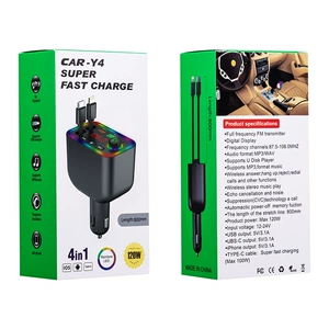 Y3Y4Y5 Avtomobil Bluetooth MP3 Pleyer FM Transmitter Sürətli Şarj Cihazı