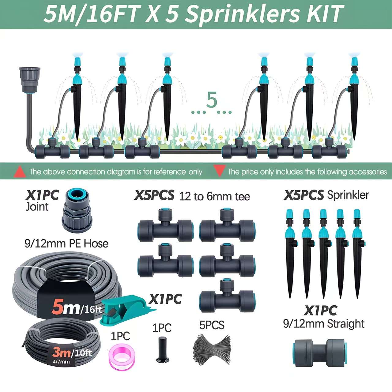 Ground Drip Integrated Adjustable Quick Plug Spray Nozzle For Vegetable Irrigation Automatic Flower Watering Device Set_voghion.com