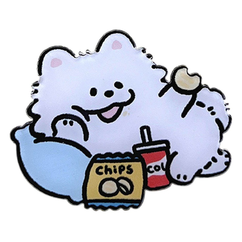 Tengyi conjunta-nombre autorizado de dibujos animados acrílico perro reparación broche estudiante mochila decorativa pin chica insignia al por mayor