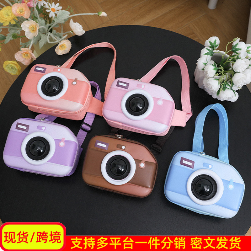 Bolso infantil bolso de cámara de dibujos animados 2025 nuevo bolso estereoscópico de pecho para niños puede brillar nuevo bolso de niña