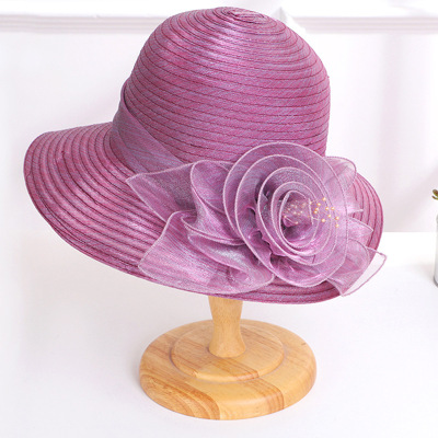 帽子女夏天防曬帽戶外遮陽帽海邊出遊沙灘帽大沿太陽帽花朵盆帽女