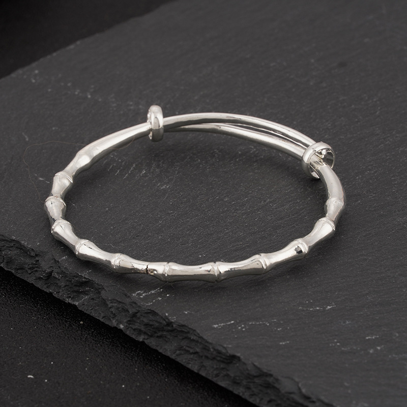 (Cross-border trading), matte bamboo retro silver bracelet, simple and elegant design