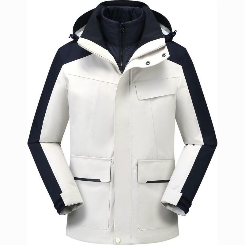 Workwear down Jacket, down Jacket, Three-In-One Windproof and Waterproof Jacket, Outdoor Mountaineering Clothing, Work Clothes for Men and Women