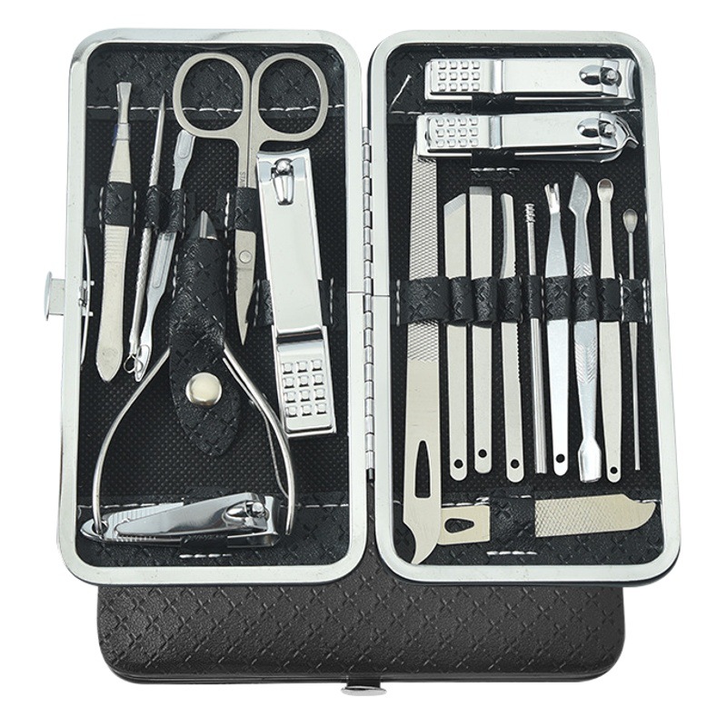 Factory wholesale stainless steel nail clippers set nail Clippers 19-piece set beauty nail nail nail nail clippers set