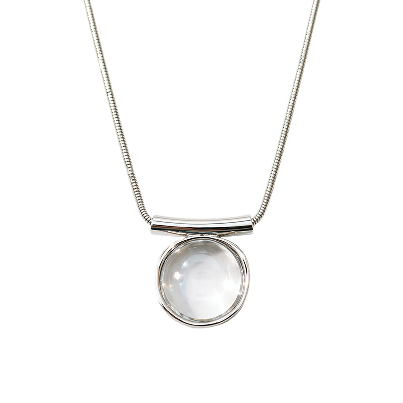 Collar redondo de resina geométrica ligero de lujo nicho cadena de clavícula simple diaria alta sensación conjunto de joyería al por mayor