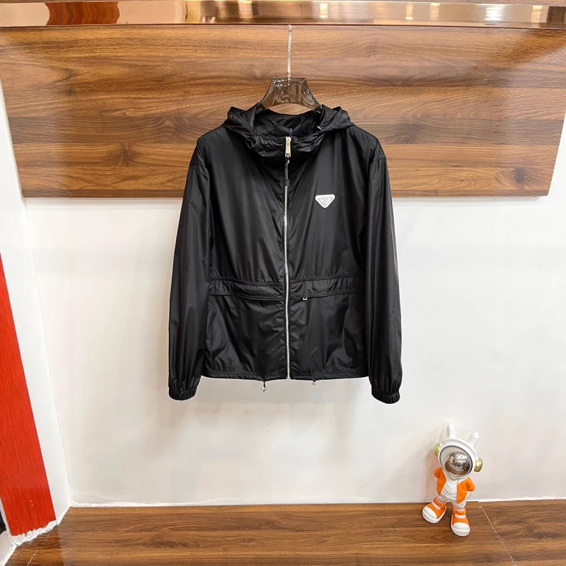 Authentic Version 26 Spring/Summer Moncler Tnf Miu Miu Prada Triangle Logo Tb Hooded Jacket for Men and Women