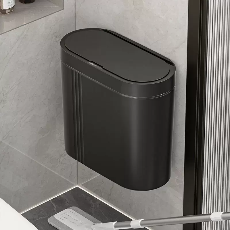 智能感应垃圾桶家用壁挂卫生间厕所客厅大容量加厚电动夹缝收纳桶