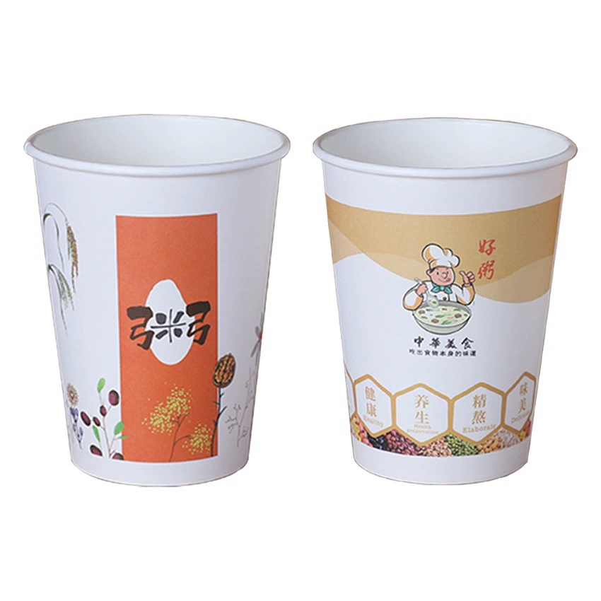 Одноразовая чашка для каши целая коробка оптом на заказ Толстая с крышкой Упаковка для завтрака с соевым молоком каша специальный бумажный стаканчик