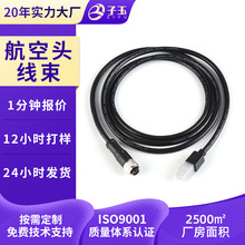 厂家定做M12电脑航空头线束M16工业信号线RJ45编码连接线加工定制