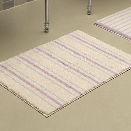 Ins Style Korean Style Striped Plaid Absorbent Bathroom Mat Toilet Toilet Foot Mat Toilet Door Rug