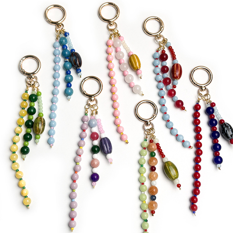 Ceramic Watermelon Beaded Agate Stone Bag Pendant Niche Design Ready-Made Wholesale Orders