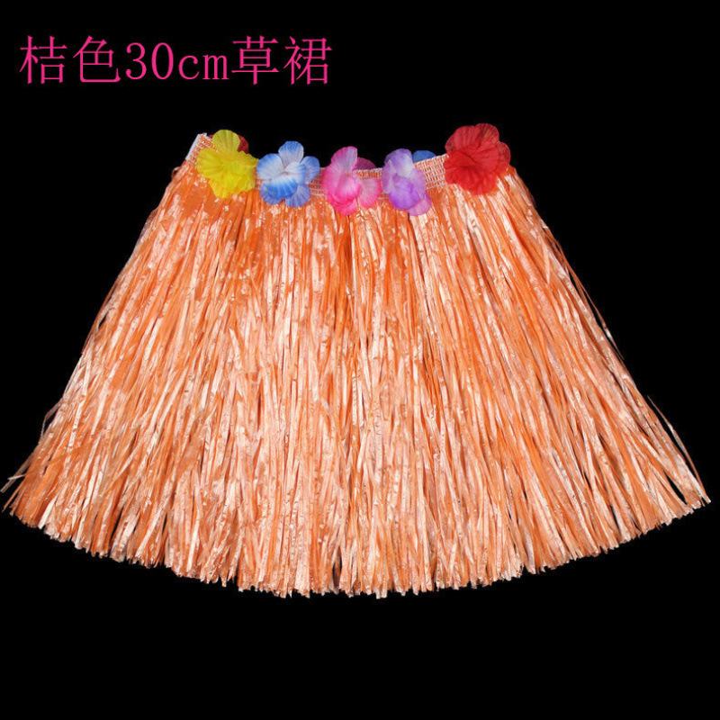 Halloween 30cm de longitud hula disfraz espectáculo de guirlandas hawaiano juego de falda de paja para niños