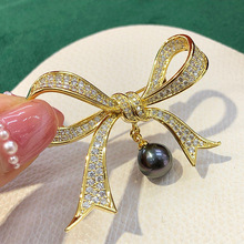 日韩气质优雅名媛款精美蝴蝶结胸针西装礼服装饰别针锆石胸扣批发