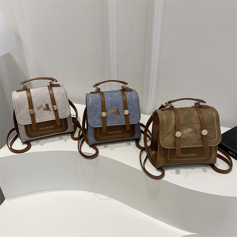 Mochila multifuncional de moda de viaje universal ocio personalidad retro estilo universitario de estilo coreano mochila