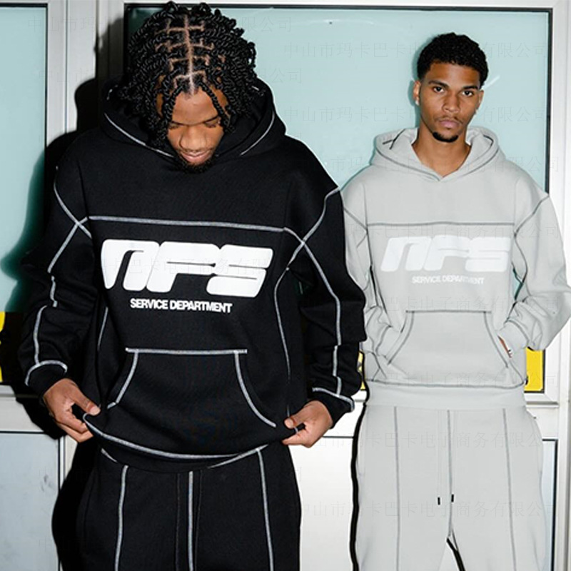 2023 nuevo Otoño e Invierno estilo europeo y americano carta línea de costura estilo de moda calle suéter con capucha