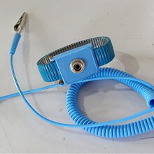 厂家批发蓝色黑色金属有线防静电手环PU防静电手腕带 静电手环可