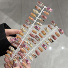 预制甲涂鸦秘境穿戴甲新款中方ins风甜酷显白半成品30片假指甲贴