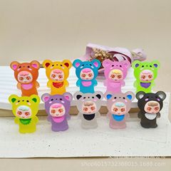 クリエイティブ三次元かわいいクマ人形キーホルダー樹脂ペンダントランドセルペンダントキーチェーンギフト装飾品卸売