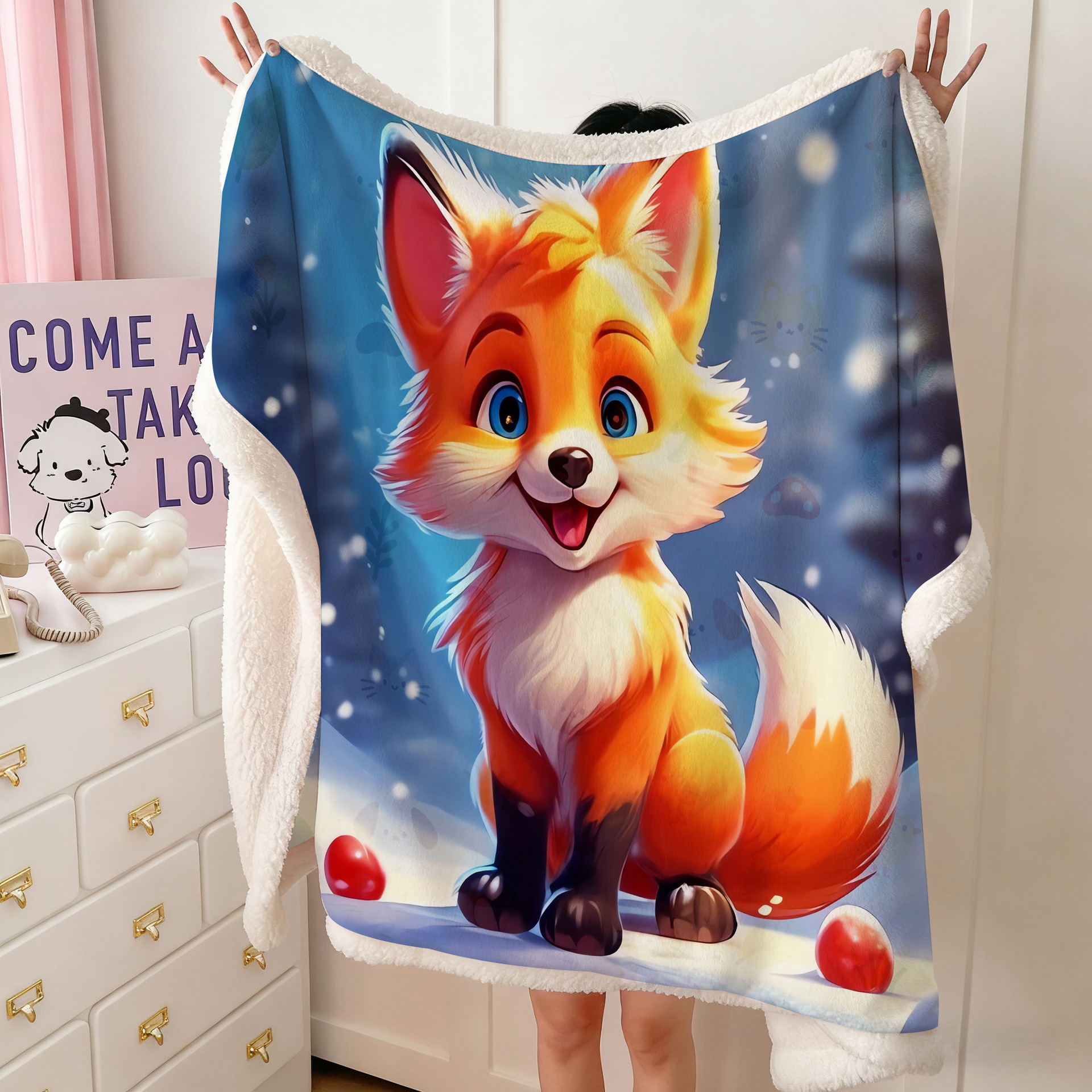 双层羊羔绒毯毛毯定制牛奶绒加厚午睡保暖盖毯子来图印花源头工厂