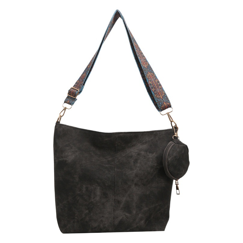 Gran capacidad moda retro cercanías amplia correa de hombro bolso de hombro de las mujeres 2023 invierno nuevo todo-juego ins bolsa