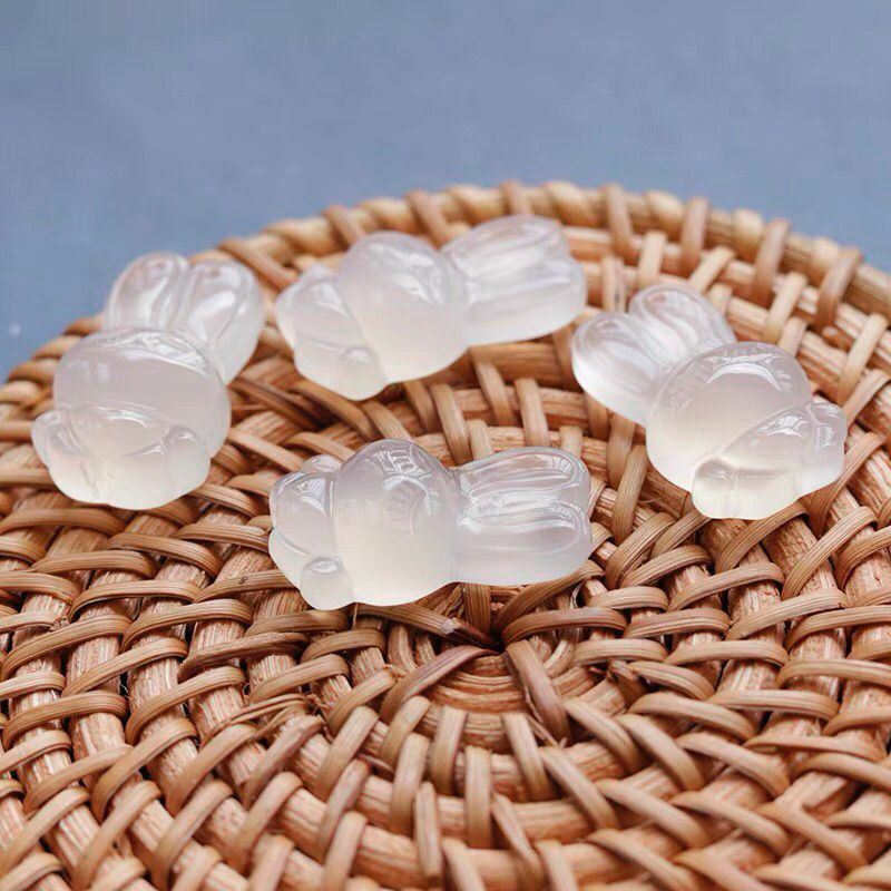 智贝详情图_3白玉髓大耳朵小兔子吊坠玛瑙玉石生肖玉兔可爱钥匙