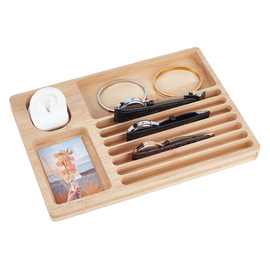 竹制手表带收纳盒方形首饰陈列展示托盘办公桌面收纳整理架可定制