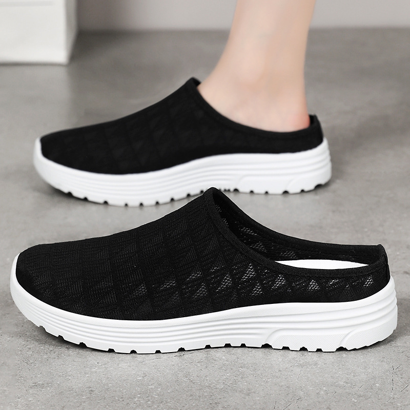 Zapatillas de mujer transfronterizas TEMU para dropshipping, pantuflas de talla grande, calzado casual ligero, moda primavera, zapatos versátiles, transpirables, tipo mule.