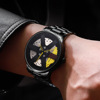 Racing car, wheel, fashionable hub, trend swiss watch, mechanical mechanical watch in racing style, sports quartz men's watch, 2021 collection