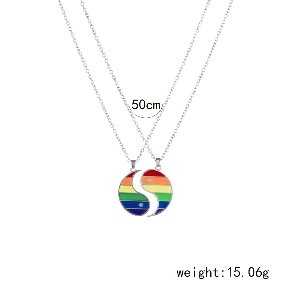 European and American fashion simple rainbow tai chi necklace set decoration