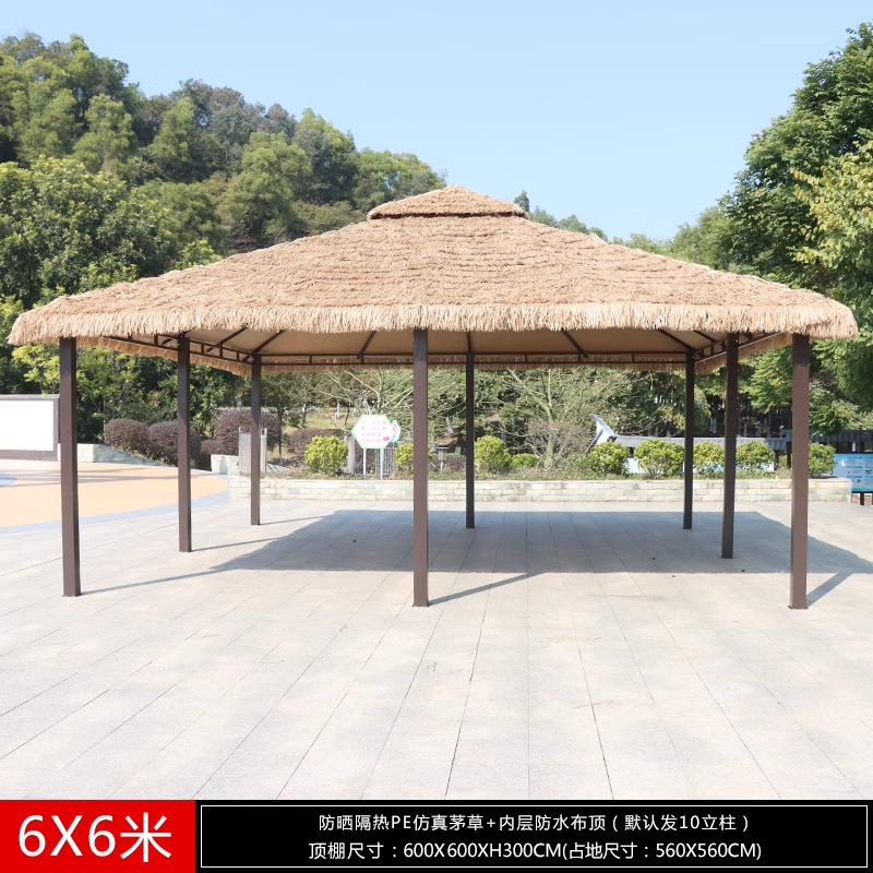 Pabellón al aire libre, techo galvanizado, pabellón de cuatro pilares, patio, jardín, techo, toldo de ocio, gran dosel de lluvia