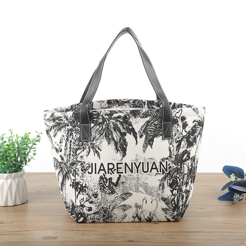 大容量单肩帆布包加厚女包 简约时尚托特包防水帆布大包单肩包