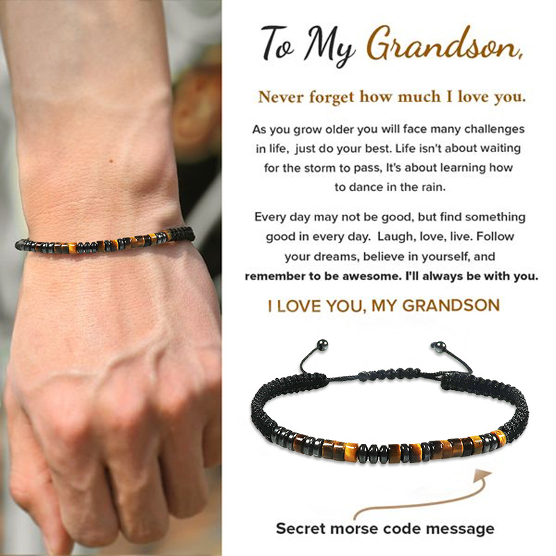 30g Weight Bracelets Classification Simple Style Geometric Rope Obsidian Beaded Men's Bracelets Men's Chain Bracelets
