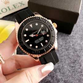 电商供货玫瑰金表圈橡胶带男表运动时尚通勤手表直播爆款男士手表