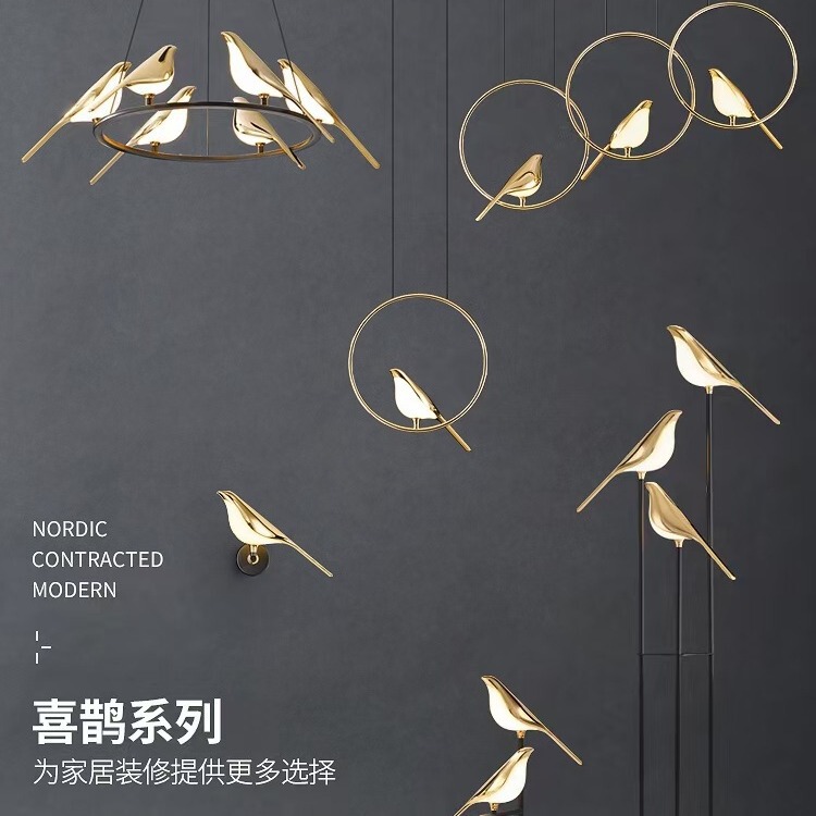 Magpie Creative Led Chandelier for Living Room, Dimmable Stair Light, Modern Bedroom Dining Room Light, Luxury Designer Nordic Style