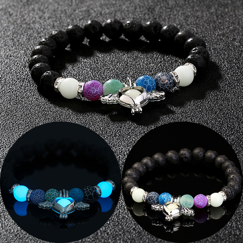 Bracelet de perles lotus phosphorescent brillant dans le noir_voghion.com