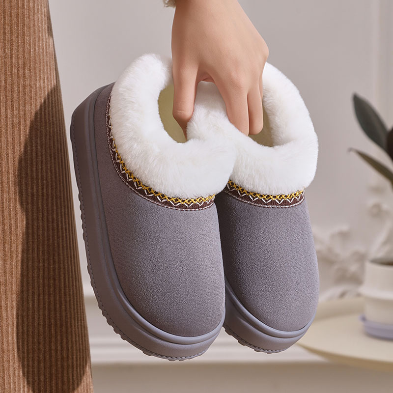 Zapatillas de peluche nuevas zapatillas de algodón de invierno anti-deslizante de invierno para mujeres y hombres. image 11