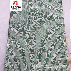 全涤色织提花面料 树叶子精细提花布 欧美风时尚连衣裙布料批发