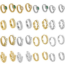 跨境外贸S925纯银INS风几何极简欧美耳圈女时尚百搭轻奢耳环耳扣