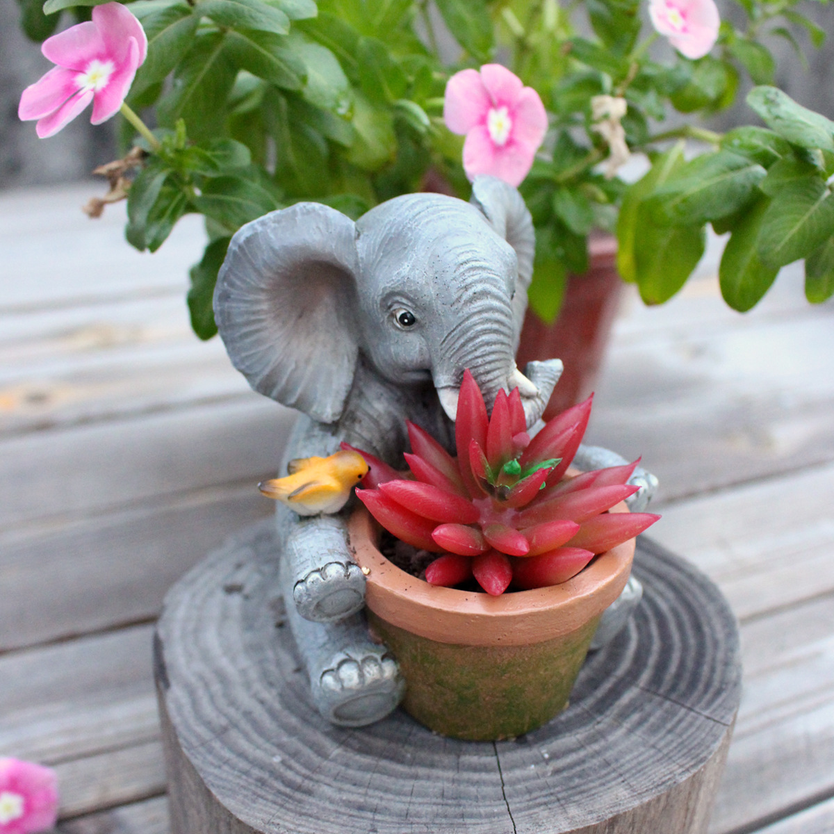  new cartoon elephant garden small flowerpot resin desktop succulent plant planting container home decoration now