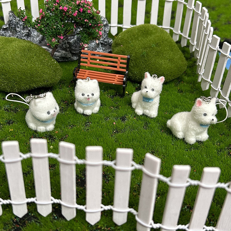 ミニ人形携帯電話ペンダント、立体的な子犬の植毛動物人形ペンダント、DIYキーホルダーアクセサリーギフト|undefined