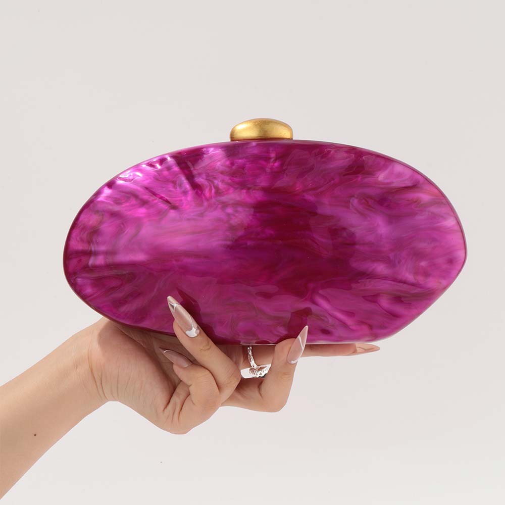 Elegante borsa a tracolla a forma di conchiglia in acrilico: pochette di ispirazione vintage per matrimoni, feste e uso quotidiano_voghion.com