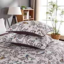 亚马逊跨境百花鸟纯棉水洗绗缝被多人床盖三件套夏秋凉空调被批发