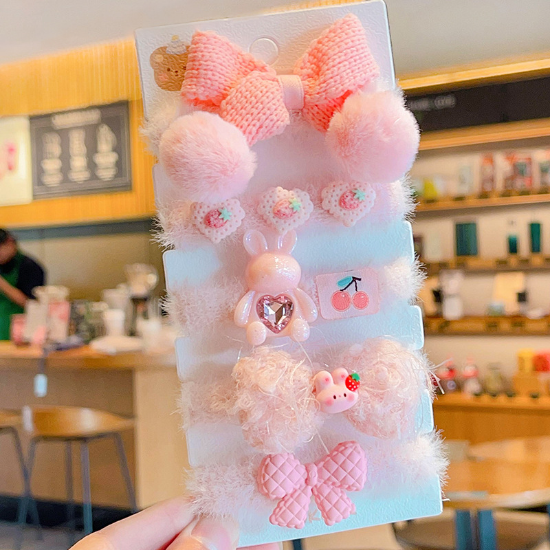 Los niños no lastiman el Pelo elástico banda de goma lindo bebé corbata accesorios para el cabello Niña de dibujos animados de peluche anillo de pelo tocado