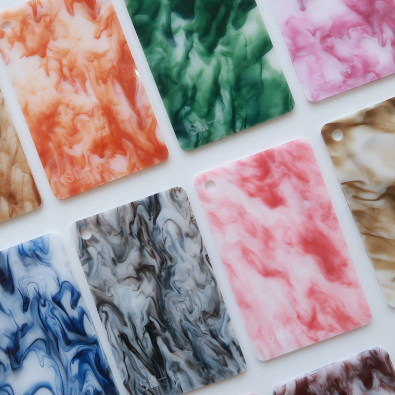 粉色大理石亚克力板 流水纹有机玻璃PMMA杯垫钥匙扣五金配件批发