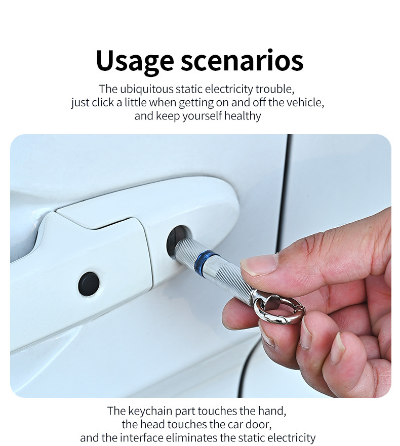 Car anti-static keychain, electrostatic eliminator, human body static discharge device, multifunctional electrostatic discharge rod